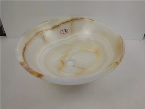 Onyx Wash Basins Light Yellow Onyx Solid Surface Sink for Bathroom
