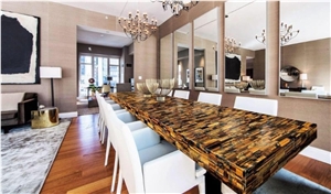 Semi Precious Slabs Tiger Eye for Projects