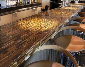 Semi Precious Stone Tiger Eye Bar Top for Bar Countertop