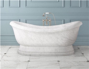 Wholesale Hand Carve Natural Free Standing Carrara Marble Bathtub