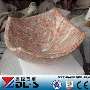 Agate Red Marble Vessel Oval Bathroom Sinks,Basin