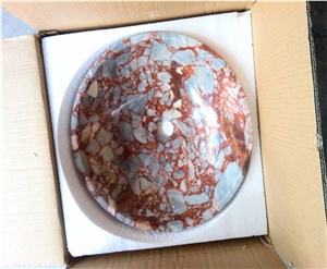 Agate Red Marble Vessel Oval Bathroom Sinks,Basin