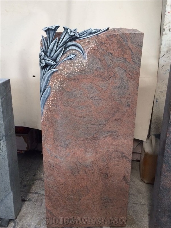 2017 Pink Granit Rose Monument, Headstones Gravestone, Tombstone Good Design Cheap Engraved Stone