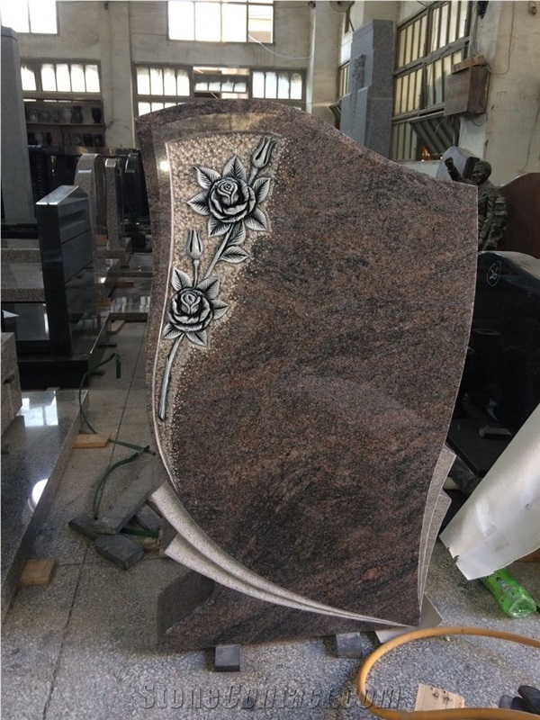 2017 Pink Granit Rose Monument, Headstones Gravestone, Tombstone Good Design Cheap Engraved Stone