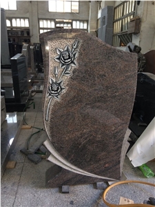 2017 Pink Granit Rose Monument, Headstones Gravestone, Tombstone Good Design Cheap Engraved Stone