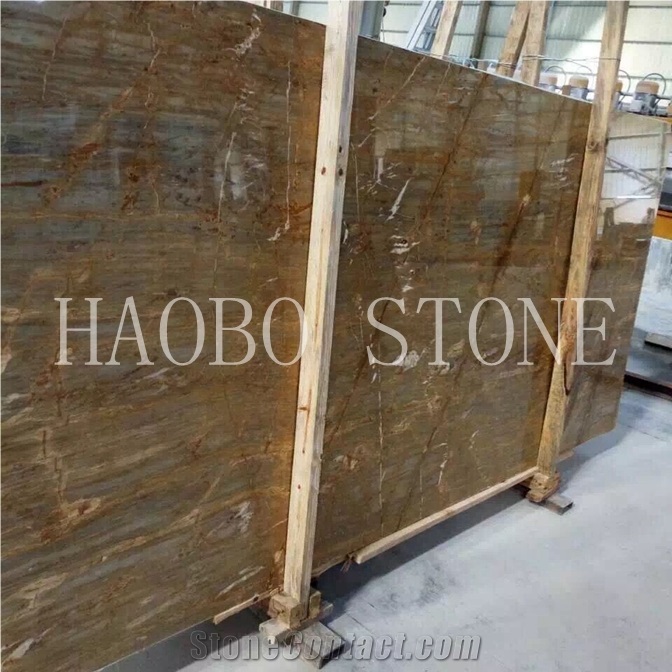 Beautiful Polished Natural Stone Service Barcelona Gold Marble Polish Tile Available 2cm and 3cm for Interior Building Decoration with Iso9001:2000