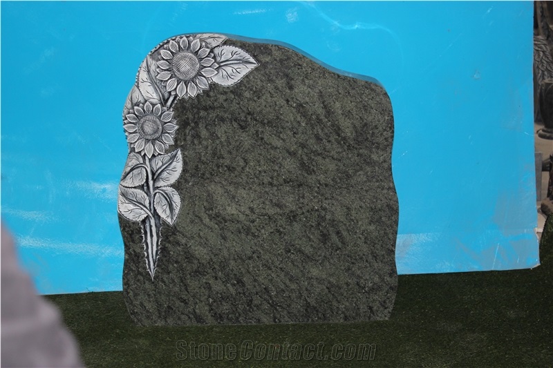 China 2017 New Oliver Green Headstone Granit Tombstone Rose Moument Flower Headstones Popular Monuments Cheap Tombstones Good Gravestone Engraved