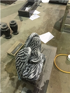 China Haobo Stone Factory 2017 New Special Design Angel Carving Tombstone & Monuments,China Black Granite Headstone Western Style