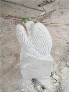 China Ocean Beige Marble Angel Monument,Headstone Headstones Gravestone Gravestones Tombstone,Good Design Cheap Engraved Stone