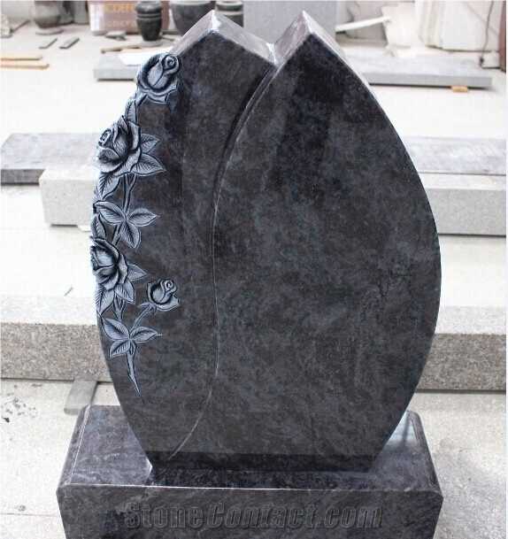 China Oerion Blue Granit Monument Monuments Headstone Headstones Gravestone Gravestones Tombstone Tombstones Good Design Cheap Engraved Stone