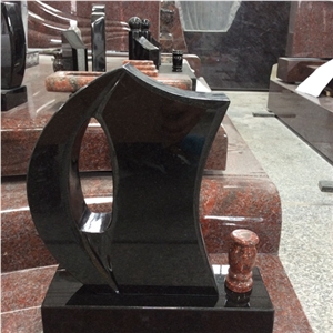 Customized Natural Stone China Quarry Supplier Factory Price High Quaity Shanxi Black Granite Headstones for American Cemetery