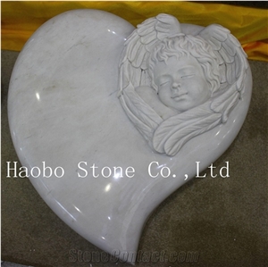 Customized White Marble Angel Child Monument Slab for Sale