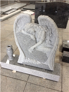 High Quality Good Price Natural Quarry Stone Customized Size Haobo China Factory Beautiful Carved G603 Granit Headstone Designs for Sale
