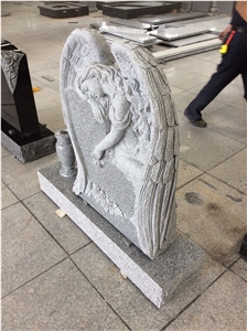 High Quality Good Price Natural Quarry Stone Customized Size Haobo China Factory Beautiful Carved G603 Granit Headstone Designs for Sale