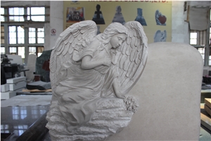 High Quality Good Price Natural Quarry Stone Customized Size Haobo China Factory Beautiful Carved Hunan White Marble Headstones Designs for Sale