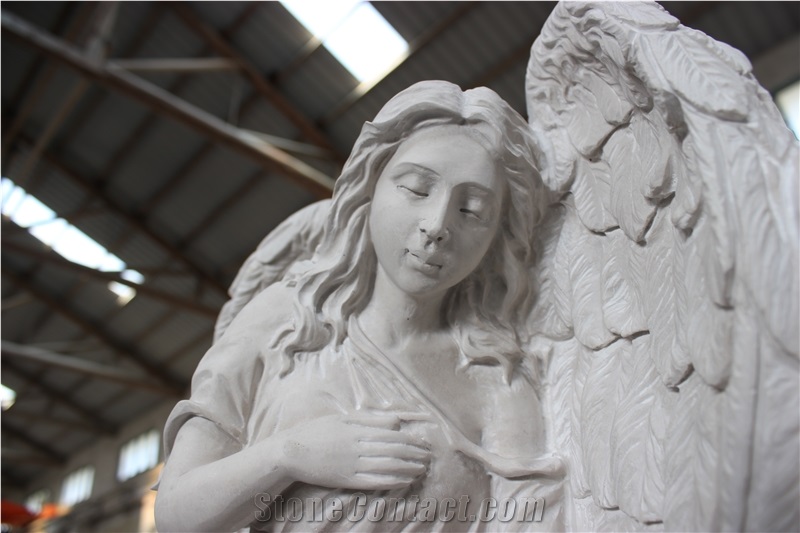 High Quality Good Price Natural Quarry Stone Customized Size Haobo China Factory Beautiful Carved Hunan White Marble Headstones Designs for Sale