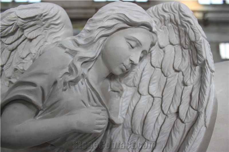 High Quality Good Price Natural Quarry Stone Customized Size Haobo China Factory Beautiful Carved Hunan White Marble Headstones Designs for Sale