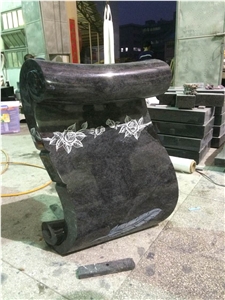 High Quality Good Service Custom Wholesale Price Unique Haobo Natural Stone Chinese Quarry Orion Granite Carving Book Headstone Designs for Cemetery