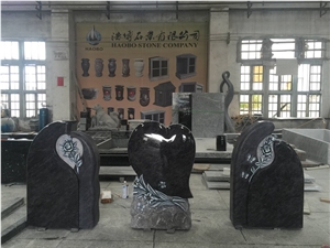 High Quality Good Service Custom Wholesale Price Unique Haobo Natural Stone Chinese Quarry Orion Granite Carving Cross Headstone Designs for Cemetery