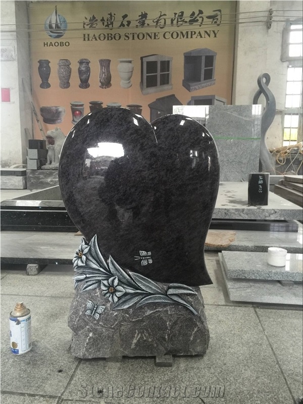 High Quality Good Service Custom Wholesale Price Unique Haobo Natural Stone Chinese Quarry Orion Granite Carving Cross Headstone Designs for Cemetery