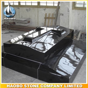 Polished Natural Stone Quarry Manufactory Black Noir Granite Western Style Monuments Heart Tombstones,Gravestone,Single or Double Marble Headstone