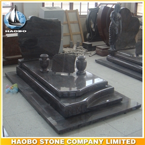 Polished Natural Stone Quarry Manufactory Blue Bleu Granite Western Style Monuments Heart Tombstones,Gravestone,Single or Double Headstone