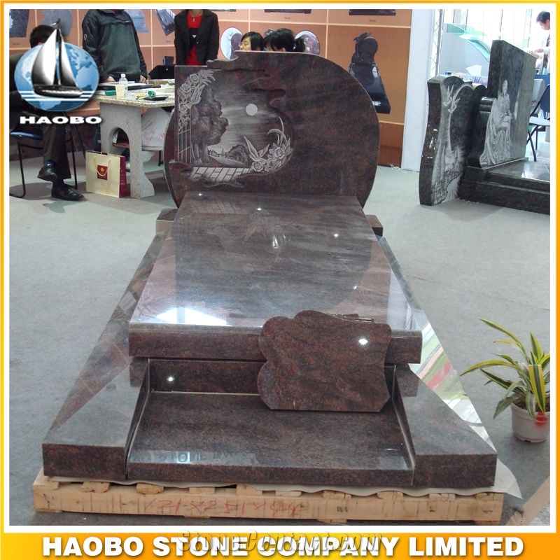 Polished Natural Stone Himalayan Blue Granite Tombstones