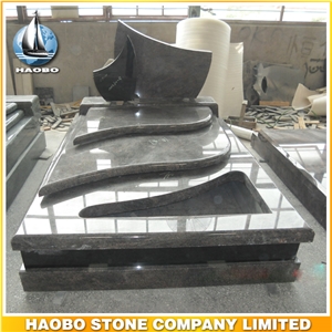 Polished Natural Stone Quarry Manufactory Blue Bleu Granite Western Style Monuments Heart Tombstones,Gravestone,Single or Double Marble Headstone