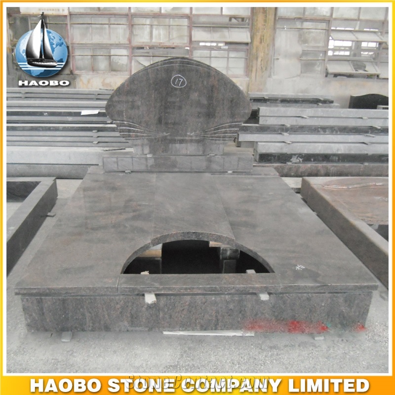 Polished Natural Stone Quarry Manufactory Blue Bleu Granite Western Style Monuments Heart Tombstones,Gravestone,Single or Double Marble Headstone