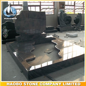 Polished Natural Stone Quarry Manufactory Blue Bleu Granite Western Style Monuments Heart Tombstones,Gravestone,Single or Double Marble Headstone