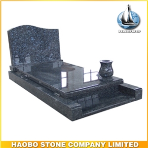 Polished Natural Stone Quarry Manufactory Blue Granite Western Style Monuments Heart Tombstones,Gravestone,Single or Double Headstone