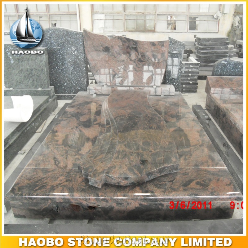 Polished Natural Stone Quarry Manufactory Red Rouge Granite Western Style Monuments Heart Tombstones,Gravestone,Single or Double Marble Headstone