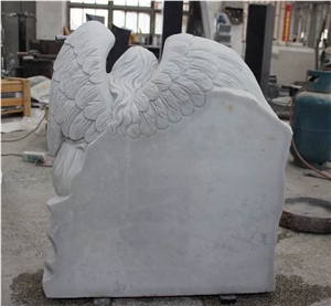 Tombstone Design Western Style Tombstones Engraved Pet Gravestone Headstones Hunan White Angel with Wings