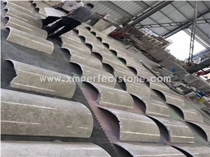 China Factory Custom Design Grey Marble Natural Stone Semicircle Column Panel