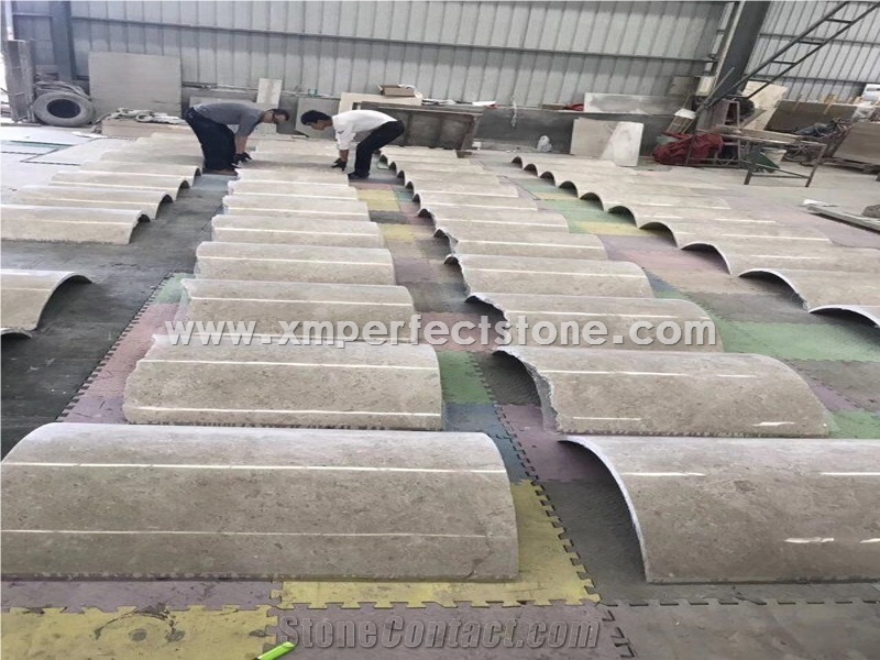 China Factory Custom Design Grey Marble Natural Stone Semicircle Column Panel