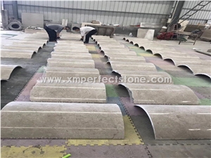 China Factory Custom Design Grey Marble Natural Stone Semicircle Column Panel