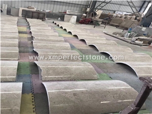 China Factory Custom Design Grey Marble Natural Stone Semicircle Column Panel