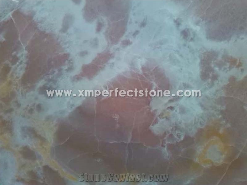 Red House Onyx, Colourful Bookmatch Natural Stone, Polished for Feature Wall,Tv Set,Direct Factory