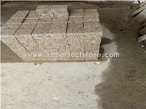 Top Surface Bushhammed Cube Stone/Flamed,Natural Split Paving Stone,G682 Chinese Yellow Granite Cobble Stone