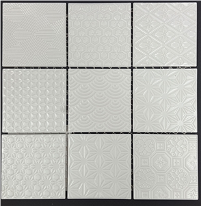 Brass & Stone Sq Mos 48x48mm,Travertine Mosaic for Interior Design,Beautiful Stone Decoration Light Cream Travertine