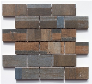 Doors Arcobaleno Lappato Brick Mosaic,Multicolor Slate for Mosaic Tiles