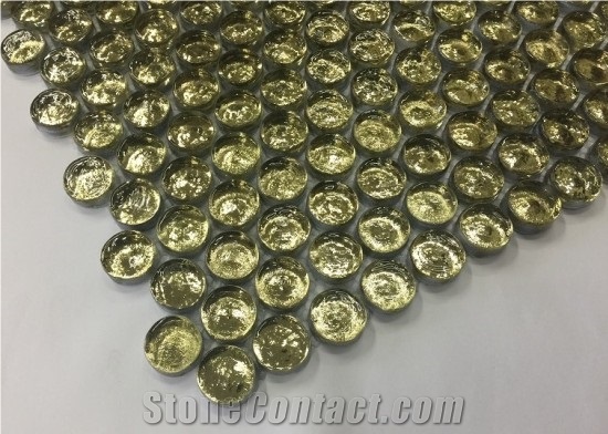 Mosaix Penny Round Gold 300x300,Mosaic Design Interior