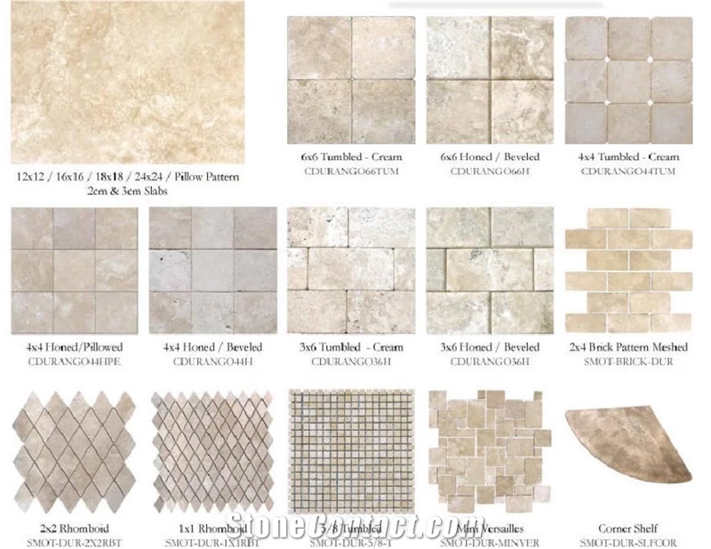 Durango Travertine Tiles, Pattern