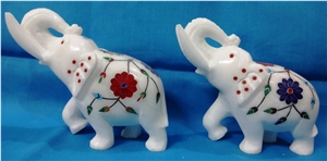 Italian Marble Inlay Elephant