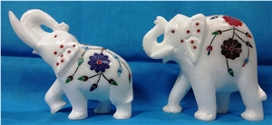 Italian Marble Inlay Elephant