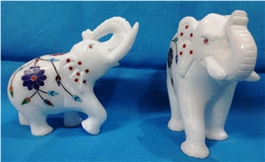 Italian Marble Inlay Elephant