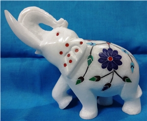 Italian Marble Inlay Elephant