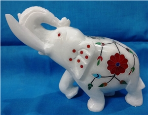 Italian Marble Inlay Elephant