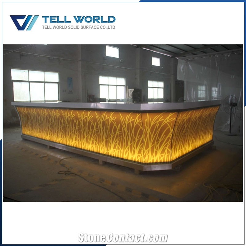 Translucent Panel with Led Lighting Commercial Bar Counter for Sale