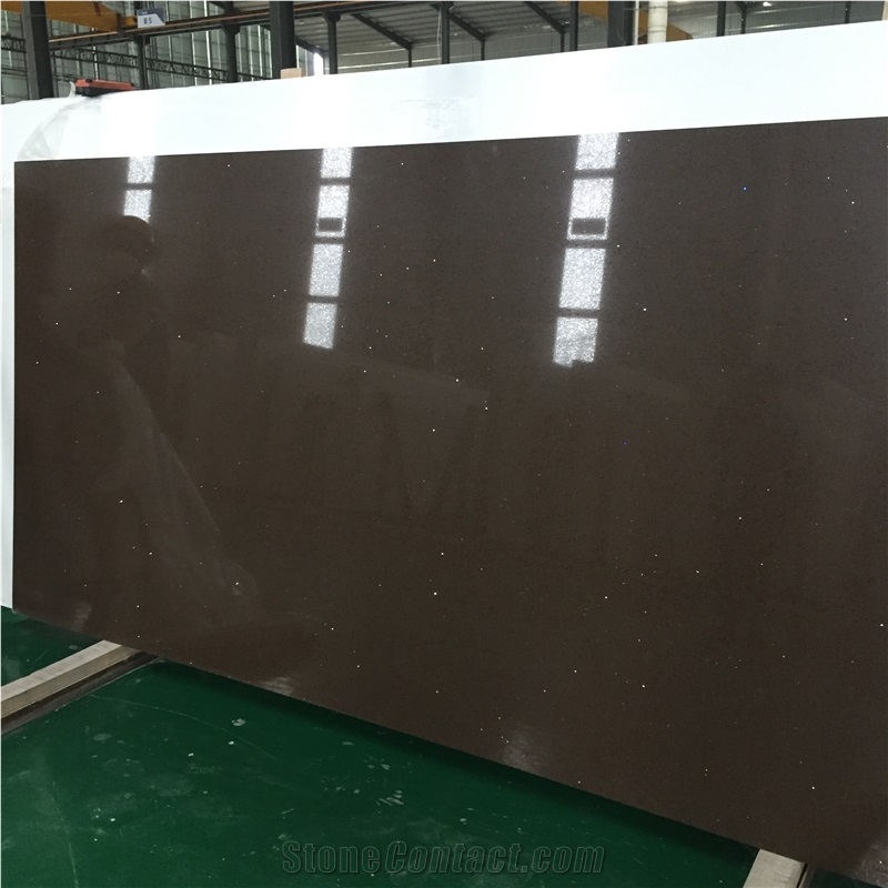 Galaxy Artificial Stone Quartz in Brown More Durable Than Granite
